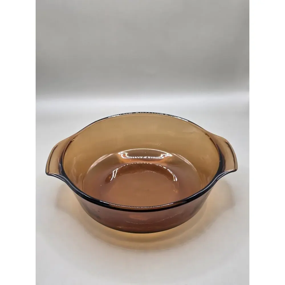 Vintage Anchor Hocking Harvest Amber Glass Casserole Dish with Lid Ovenware